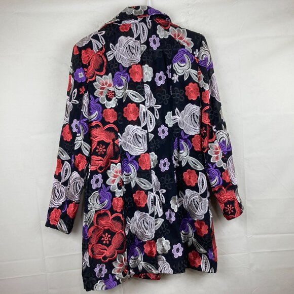 Inc International Concept Sz S Semi Sheer Floral Embroidered Blazer Jacket - Picture 6 of 7